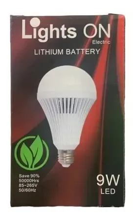 [BB1084] BOMBILLO LIGHTS ON LED REC C/BAT9W YT002