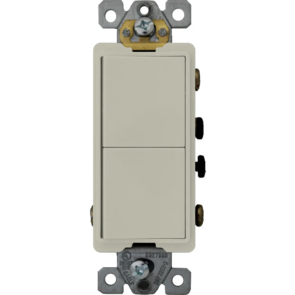 APAGADOR DOBLE COLOR ALMENDRA 15AMP